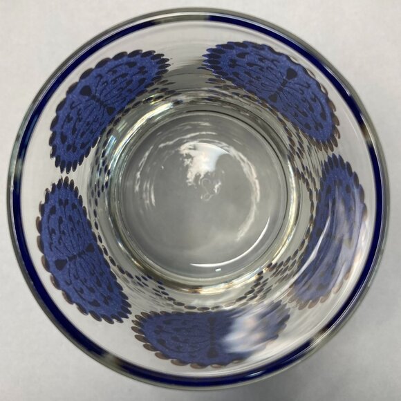 Vintage Libby Elcyda Old Fashioned Set of 4 Blue 22k Gold - Picture 6 of 11